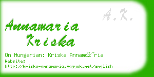 annamaria kriska business card